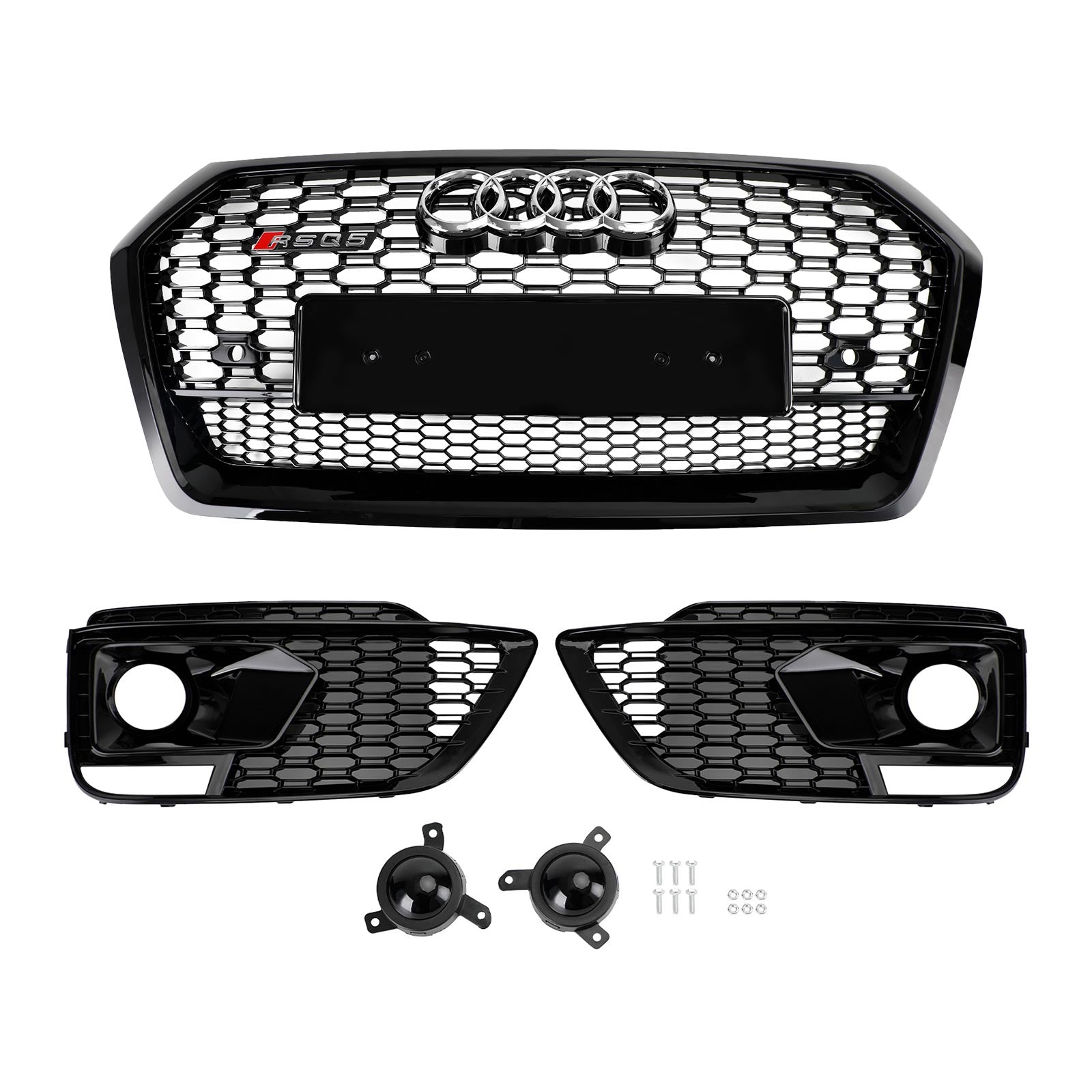 Audi SQ5 Q5用フロントグリル ブラック　FY 新品 Gloss Black RSQ5 look Bumper Bar Grille Grill for AUDI Q5