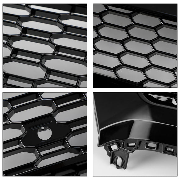 Audi Q5 FY 2017-2020 RSQ5 Style Grill Front Bumper Black Honeycomb Grille + Fog Lamp Grill