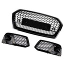Audi Q5 FY 2017-2020 RSQ5 Style Grill Front Bumper Black Honeycomb Grille + Fog Lamp Grill-10