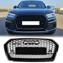 2018-2020 Audi Q5 SQ5 Grille avant en nid d'abeille Grille de remplacement de style RSQ5 Grille noire-12