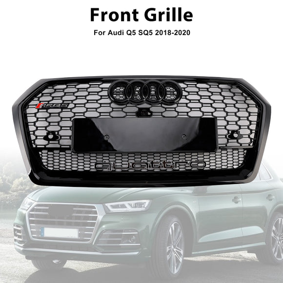 2017-2020 Audi Q5 SQ5 Front Honeycomb Mesh Grill RSQ5 Style Grill Replacement Black Grille