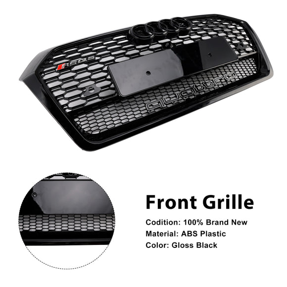 2017-2020 Audi Q5 SQ5 Front Honeycomb Mesh Grill RSQ5 Style Grill Replacement Black Grille