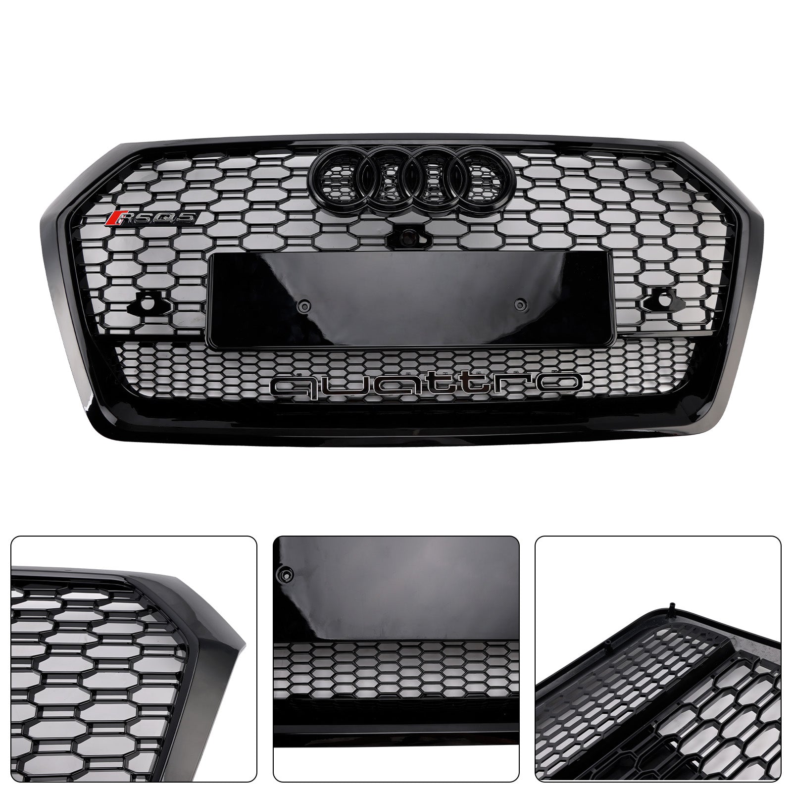 2018-2020 Audi Q5 SQ5 Front Wabengitter Grill RSQ5 Style Grill Ersatzblatt Schwarzer Kühlergrill