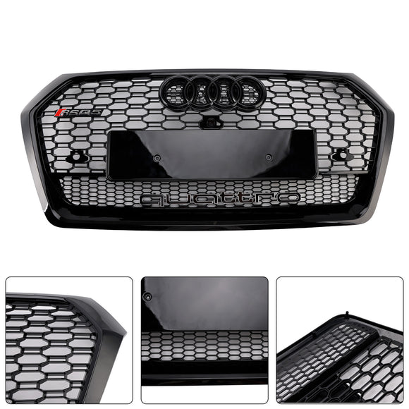 2017-2020 Audi Q5 SQ5 Front Honeycomb Mesh Grill RSQ5 Style Grill Replacement Black Grille