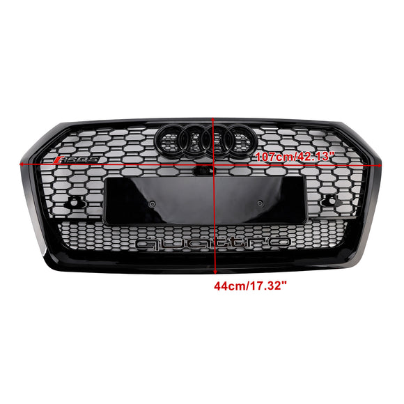 2017-2020 Audi Q5 SQ5 Front Honeycomb Mesh Grill RSQ5 Style Grill Replacement Black Grille