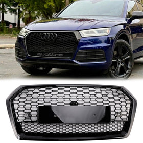 2017-2020 Audi Q5 SQ5 Edessä hunajakennoverkkogrilli RSQ5 Style Grill Vaihto musta säleikkö