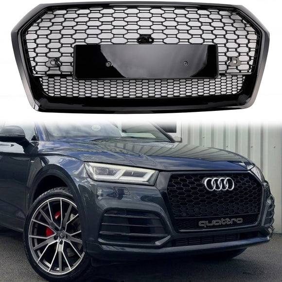 2017–2020 Audi Q5 SQ5 vorderer Wabengittergrill im RSQ5-Stil, schwarzer Ersatzgrill