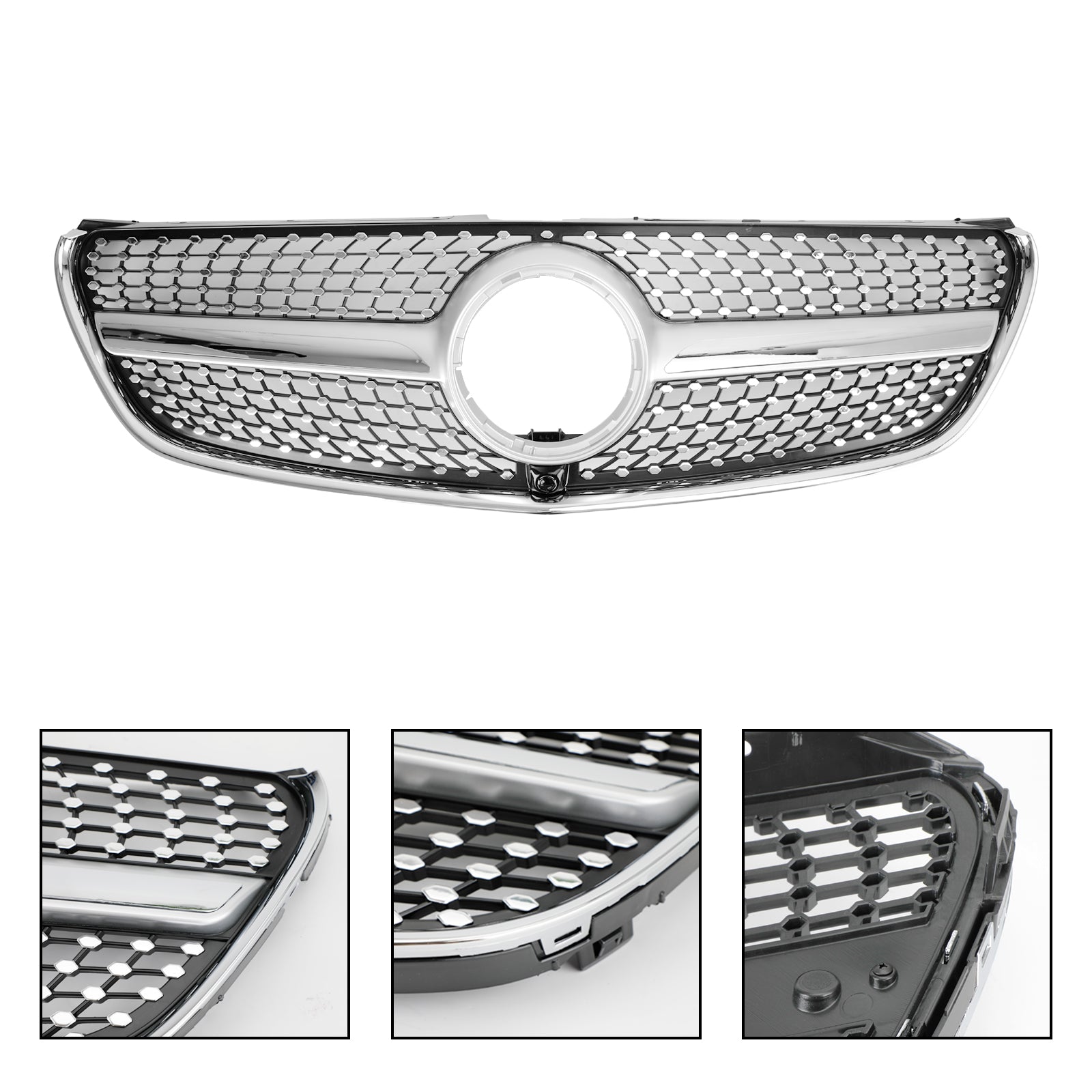 Mercedes Benz V-Class W447 2014-2019 Diamond Grill Front Bumper Chrome Grille