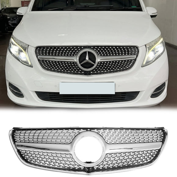 2014-2019.3 Mercedes Benz V-Class W447 V220d/250d/300d/250 Diamond Front Upper Grill Chrome Grille