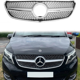 Mercedes-Benz Classe V W447 Grade dianteira Diamond Grill cromada para para-choque (2014-2019)