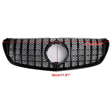 2014-03.2019 Mercedes Benz V Class W447 GT Style Grill Front Bumper Black Replacement Grille - 0