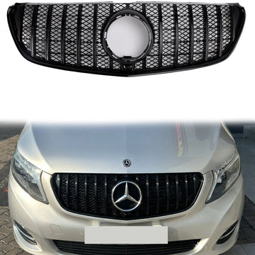 Mercedes Benz V Class W447 Front Grille 2014-03.2019 Upper Bumper GT Black Replacement Grille