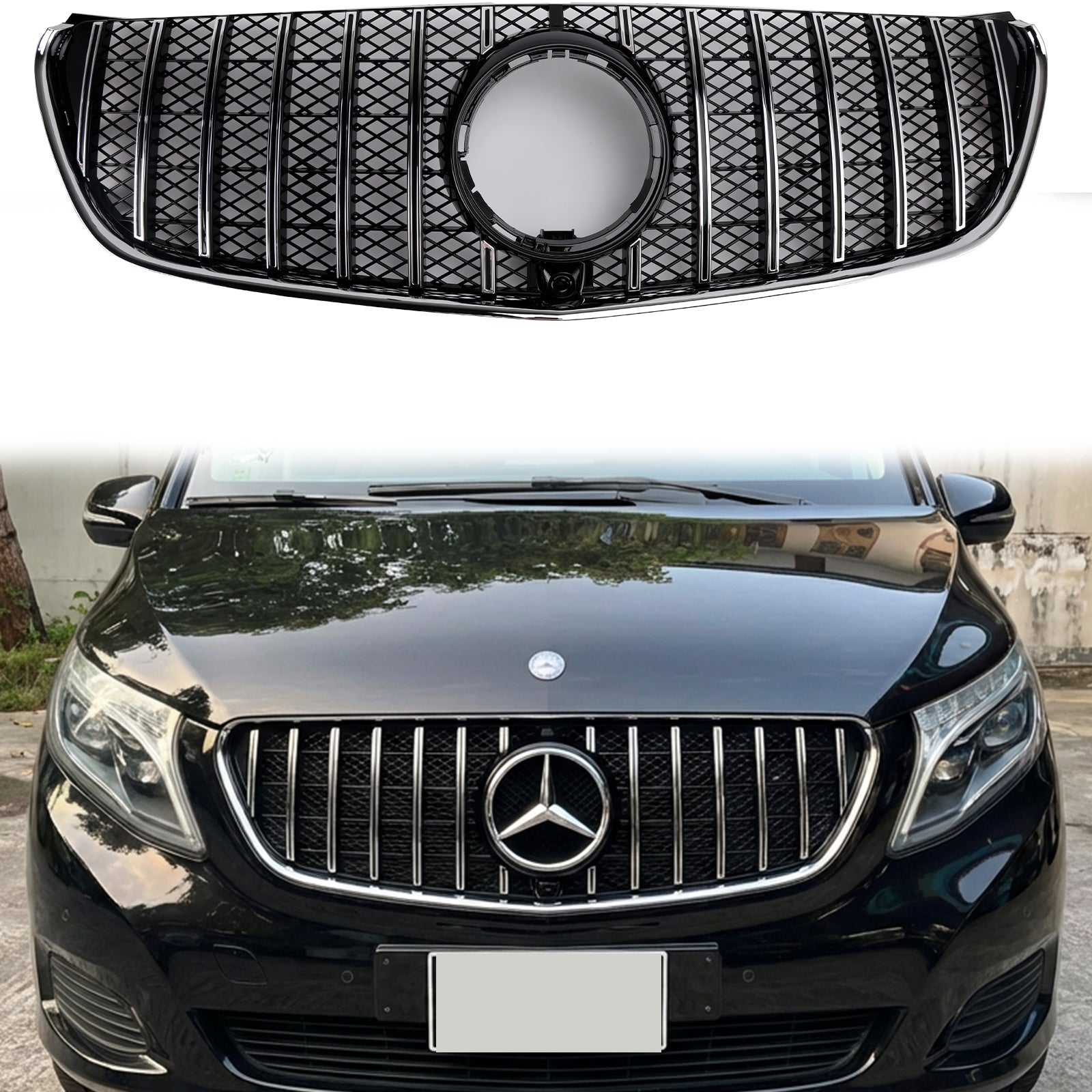 Mercedes Benz V-Class W447 2014-2019 Diamond Grill Front Bumper