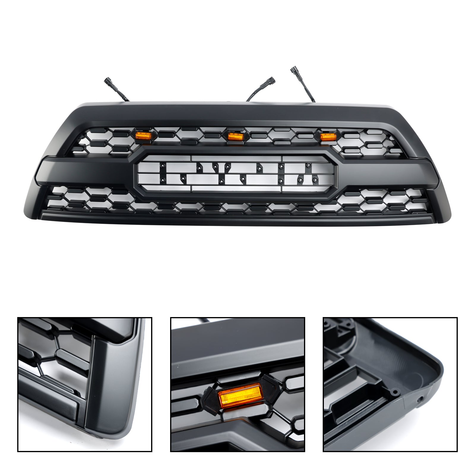 Grille de pare-chocs avant de remplacement pour Toyota 4Runner TRD PRO Style 2006-2009 avec LED, calandre noire