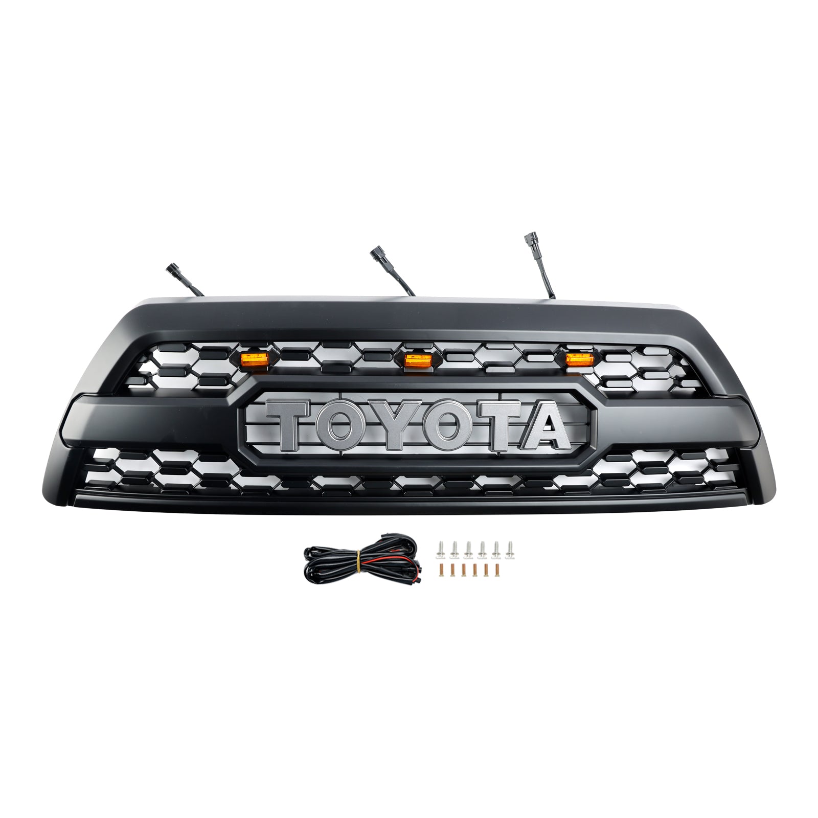 Grille de pare-chocs avant de style TRD PRO pour Toyota 4Runner 2006-2009 Grille noire avec éclairage LED