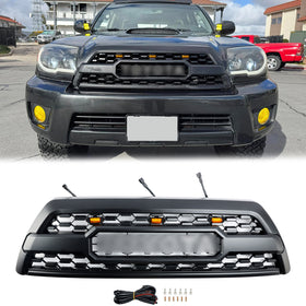 2006-2009 Toyota 4Runner TRD PRO Style Grille de pare-chocs avant Grille noire avec lumière LED