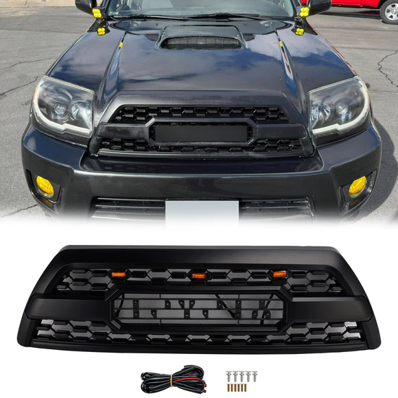 Toyota 4Runner 2006 2007 2008 2009 TRD PRO Grille Matte Black Front Grille With LED Light & TOYOTA Letter