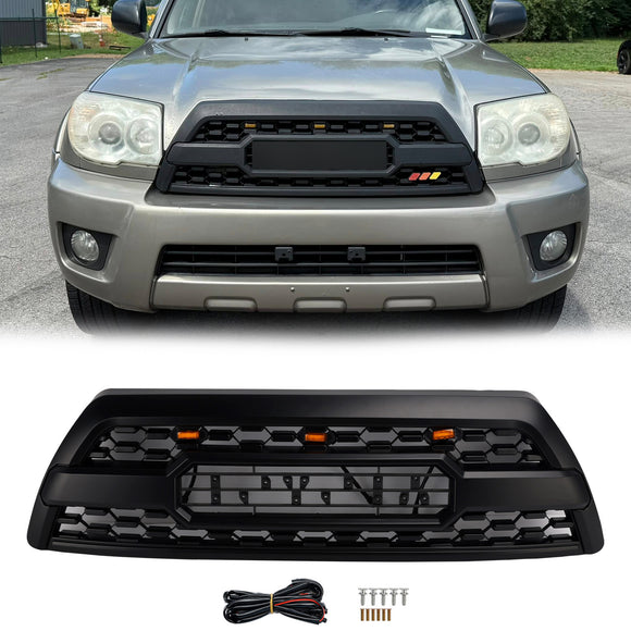 Toyota 4Runner 2006 2007 2008 2009 TRD PRO Grille Matte Black Front Grille With LED Light & TOYOTA Letter