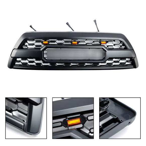Toyota 4Runner 2006 2007 2008 2009 Grille TRD PRO Calandre avant noire mate avec éclairage LED & Lettre