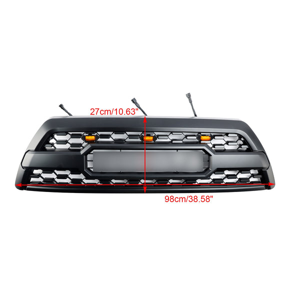 Toyota 4Runner 2006 2007 2008 2009 Grille TRD PRO Calandre avant noire mate avec éclairage LED & Lettre