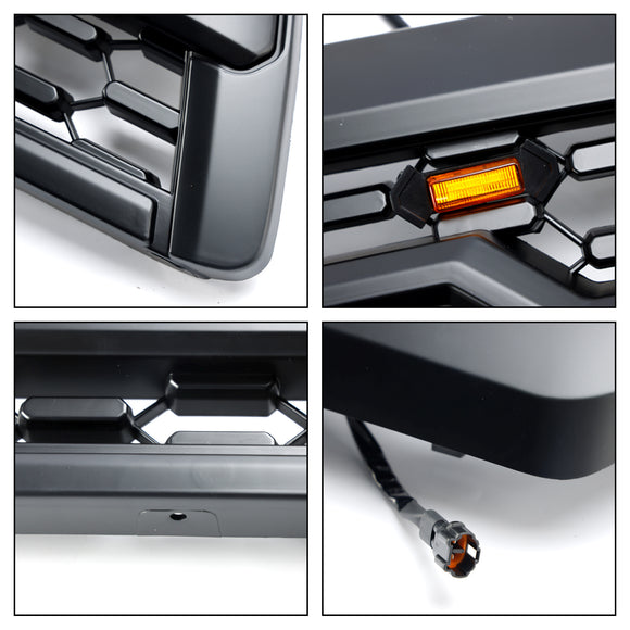 Toyota 4Runner 2006 2007 2008 2009 Grille TRD PRO Calandre avant noire mate avec éclairage LED & Lettre