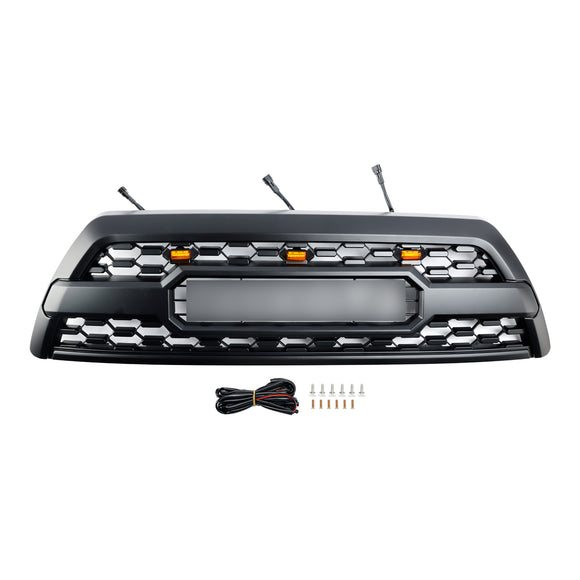 Toyota 4Runner 2006 2007 2008 2009 Grille TRD PRO Calandre avant noire mate avec éclairage LED & Lettre