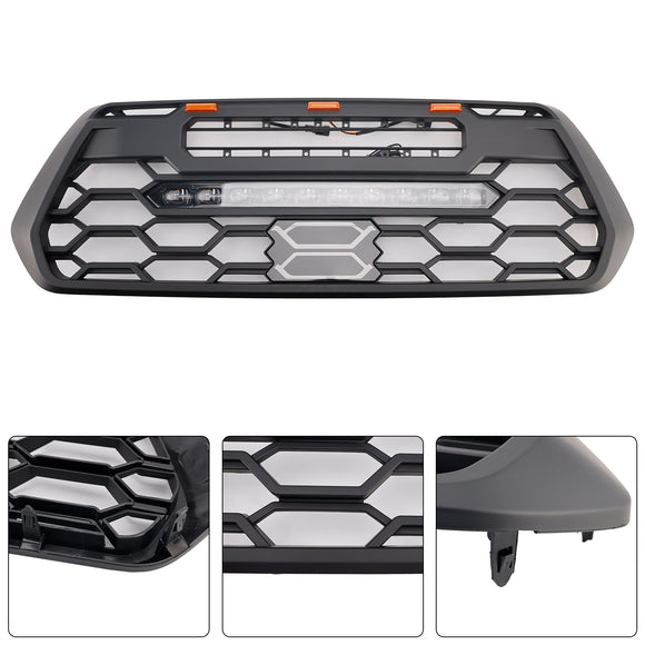 Toyota Tacoma 3. sukupolvi 2016-2023 Trd Pro Säleikkö etupuskuri, musta vaihtosäleikkö/LED<lAMP>valopalkki
