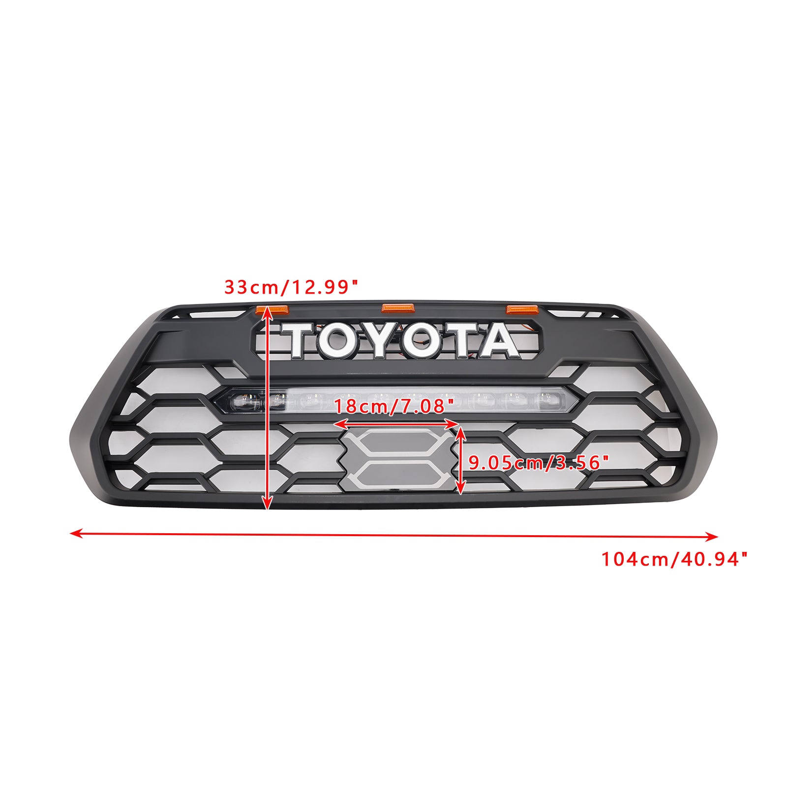 TRD Pro Light Bar Grille in stile per la griglia del paraurti anteriore nera 2016-2023 TOYOTA TACOMA - 0