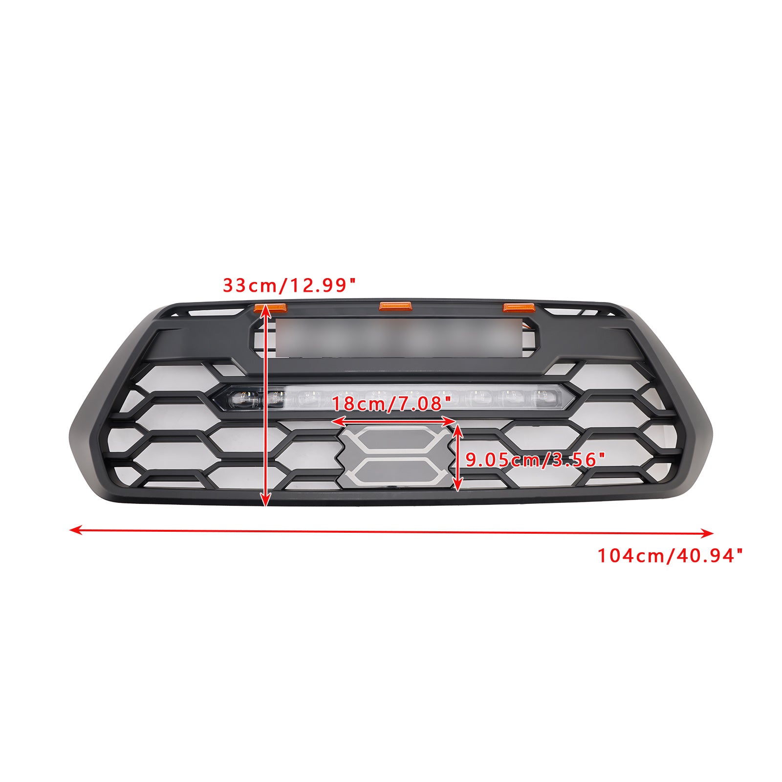 Grille de pare-chocs avant noire de remplacement avec LED pour Toyota Tacoma 3e génération 2016-2023 Trd Pro Grill & Barre lumineuse