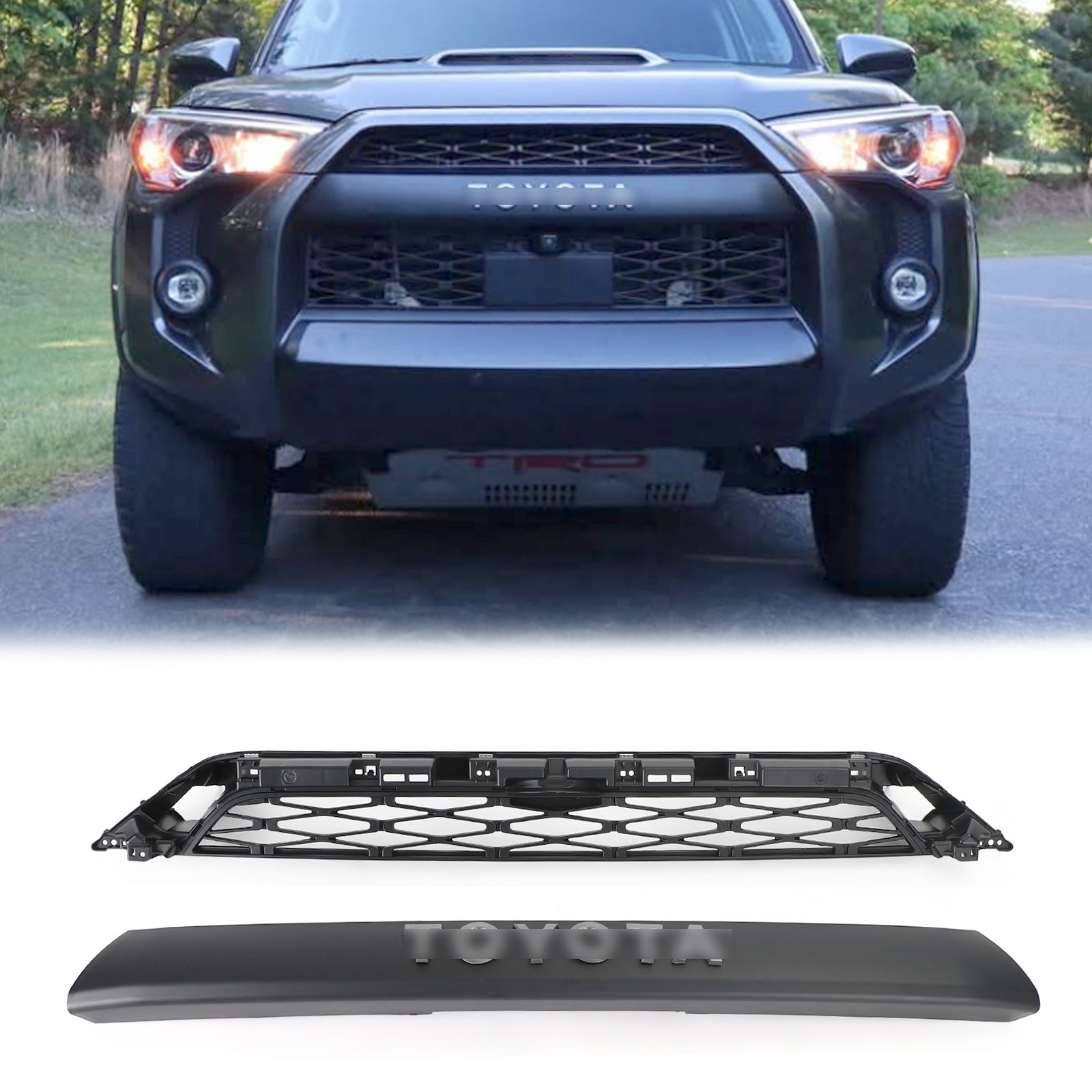 2020-2024 Toyota 4Runner TRD Pro 2 pezzi Sostituzione Black Grill Sostituzione del paraurti anteriore
