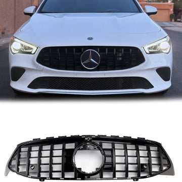 Mercedes-Benz CLA-klasse 2019-2023 W118 C118 CLA180/200/220/250 Voorbumpergrille Glanzend Zwart GT-stijl Grille