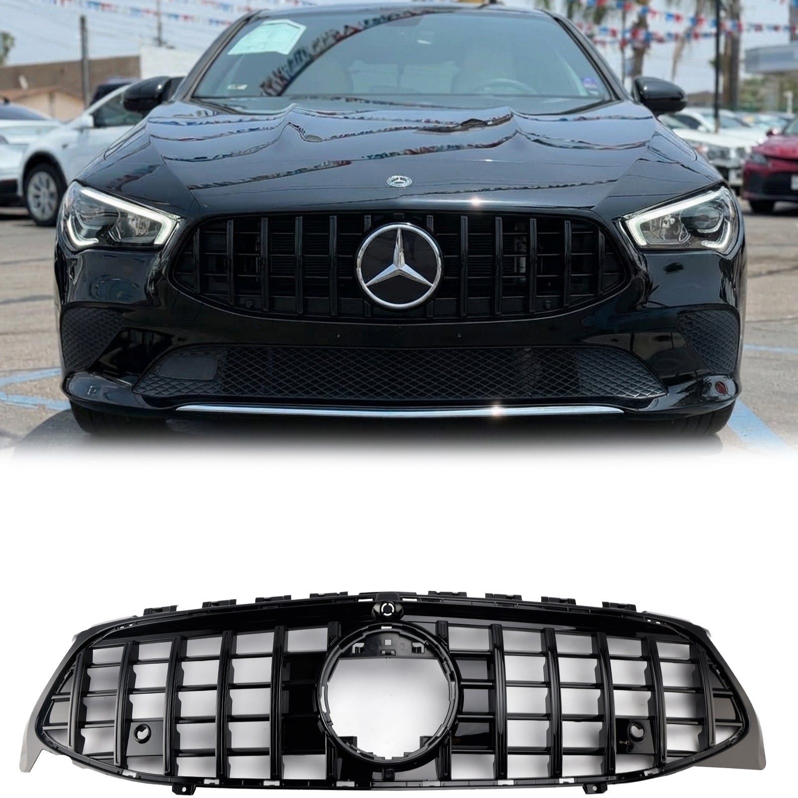 Sport-Kühlergrill Im GT-Stil – Für CLA-Klasse C118/W118/X118 2019–2023 – Glänzend Schwarz – ABS, Verbesserter Luftstrom, Schutz Vor Fremdkörpern Sport-Kühlergrill Im GT-Stil – Für CLA-Klasse C118/W118/X118 2019–2023 – Glänzend Schwarz – ABS, Verbesserter Luftstrom, Schutz Vor Fremdkörpern