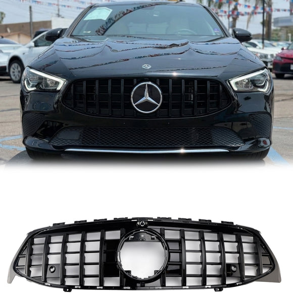 2019-2023 Mercedes Benz CLA-Class W118 C118 CLA180/200/220/250 Front Bumper Grill Gloss Black GT Style Grill
