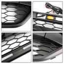 Für Ford Transit Custom 2018-2023 Raptor Grille Honeycomb Mesh Hex Front Black Grill + LED-19