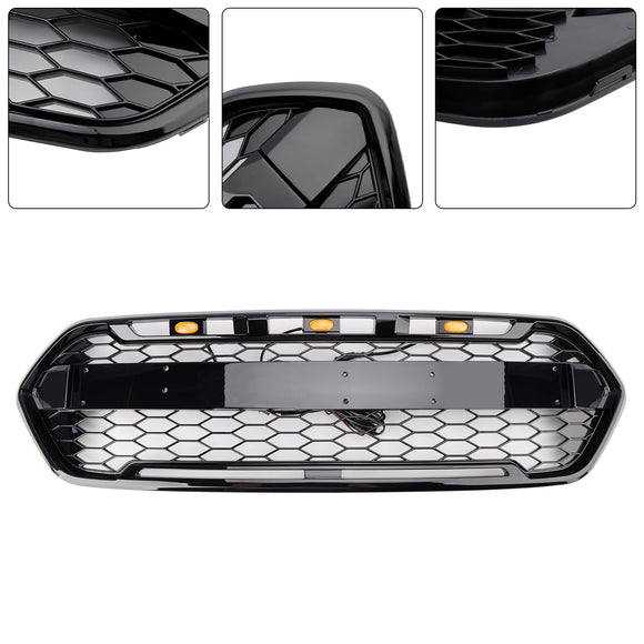 Ford Transit Custom / Tourneo Custom Grill | 2018-2023 | Gloss Black | Raptor Style | Replacement Front Grille With FORD Letter