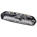 Estilo Raptor | Ford Tránsito personalizado | Negro mate | 2018-2023 | Parrilla de panal de repuesto | Rejilla del parachoques delantero + luces LED-24