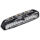 Estilo Raptor | Ford Tránsito personalizado | Negro mate | 2018-2023 | Parrilla de panal de repuesto | Rejilla del parachoques delantero + luces LED-18