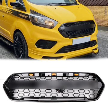Ford Transit Custom / Tourneo Custom Honeycomb Reptor Gloss Black Replacement Grille 2018-2023 With FORD Letter