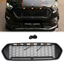 2018-2023 Ford Transit Custom Honeycomb Raptor Style Grill Frontstoßstange Mattschwarzer Grill mit LED-1