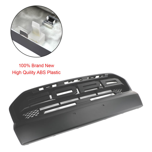 Ford Ranger T7 2015–2019 Wildtrak Raptor Style Ersatz-Frontstoßstangengrill, mattschwarzer Kühlergrill