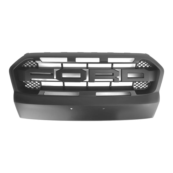 Ford Ranger T7 2015–2019 Wildtrak Raptor Style Ersatz-Frontstoßstangengrill, mattschwarzer Kühlergrill