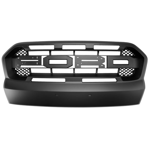 Grille de radiateur d'admission d'air Ford Ranger 2015-2019 Raport grille noire avec lumière LED blanche