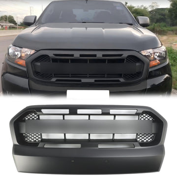 2015-2019 Ford Ranger T7 Wildtrak Raptor Style Front Bumper Grill Replacement Matte Black Grille W/ FORD Letter