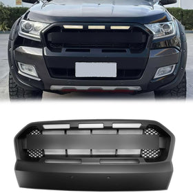Grille de radiateur d'admission d'air Ford Ranger 2015-2019 Raport Grille noire avec lumière LED blanche + lettre FORD