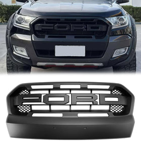 2015-2019 Ford Ranger T7 Wildtrak Raptor Style Grille de pare-chocs avant de remplacement Calandre noire mate - 0