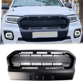 2019-2023 Ford Ranger T8 Wildtrak Raptor Style Front Bumper Grill Replacement Matte Black Grille With FORD Letter