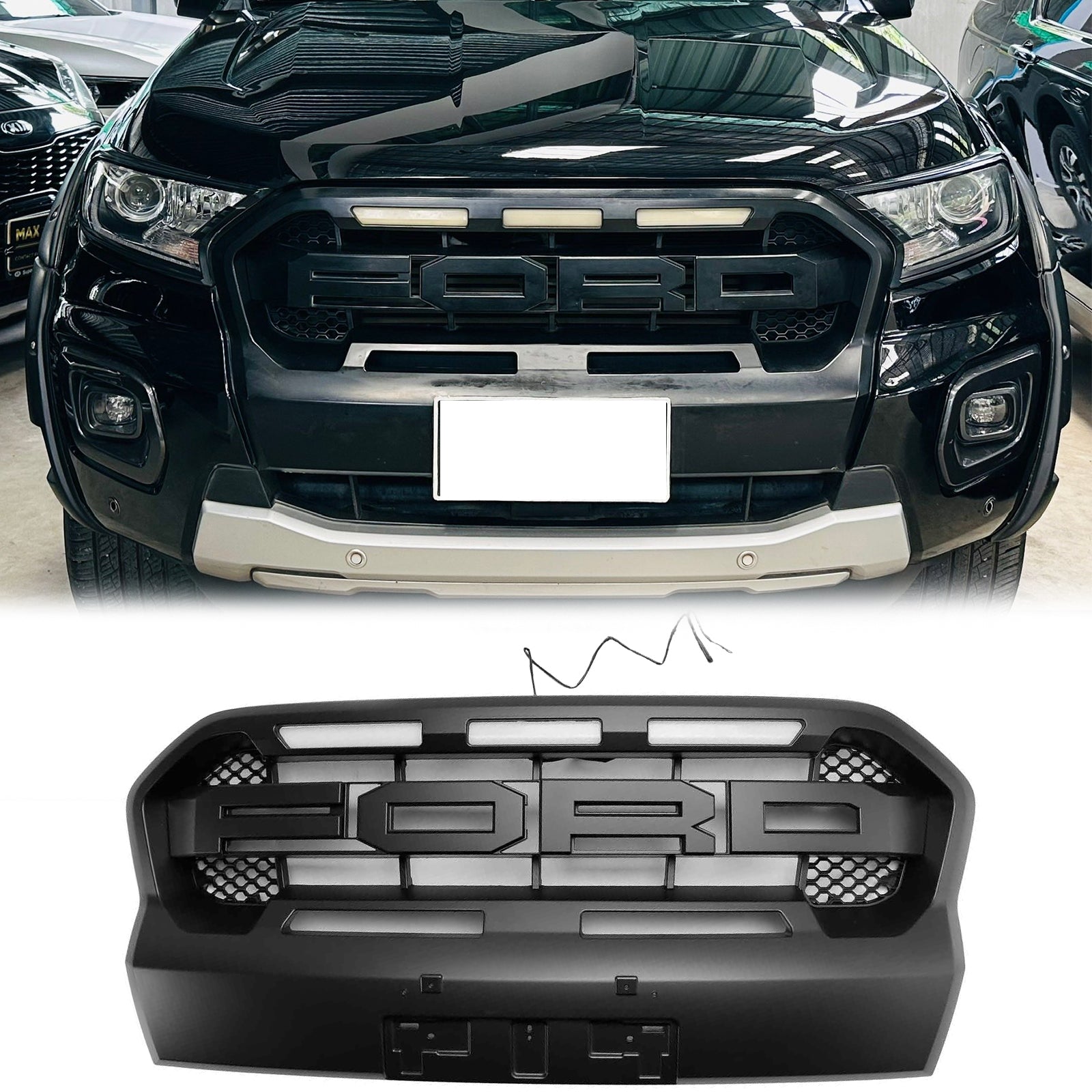 2019-2023 Ford Ranger Wildtrak Raptor Style Grille Matte Black Front B ...