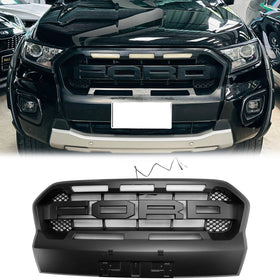Calandre de style Ford Ranger Wildtrak Raptor 2019 – 2023, noir mat, pare-chocs avant avec lumière LED