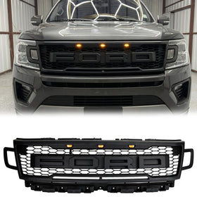 Ford Expedition XL/XLT/Limited 2018–2021 Frontstoßstangengrill, schwarzer Raptor-Stil-Kühlergrill mit LED