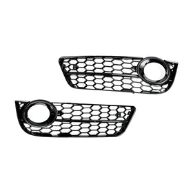 2007-2012 Audi A5 B8 Honeycomb Fog Light Grille Front Bumper Lower Cover Black Grill 1522024